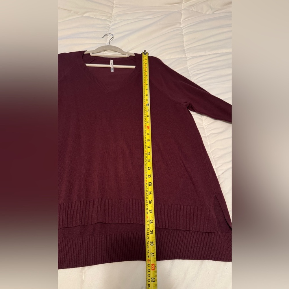 Soma Deep Red V-Neck Sweater - Picture 7 of 8